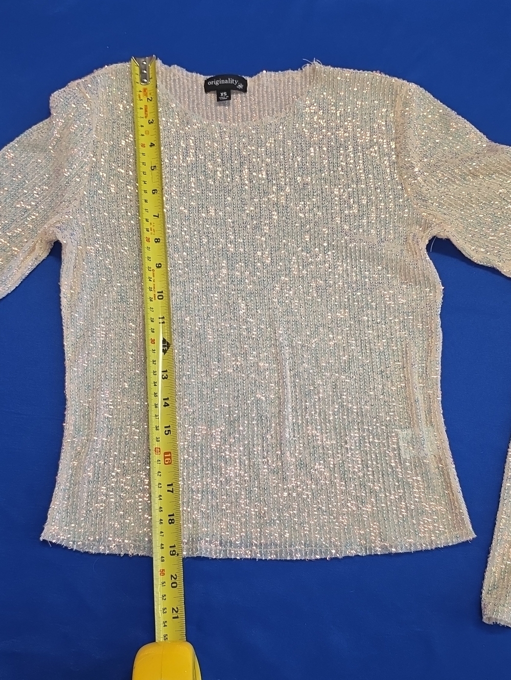 Originality Iridescent Knit Crop Top - Light Pink